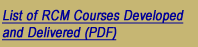 RCM Course Listing